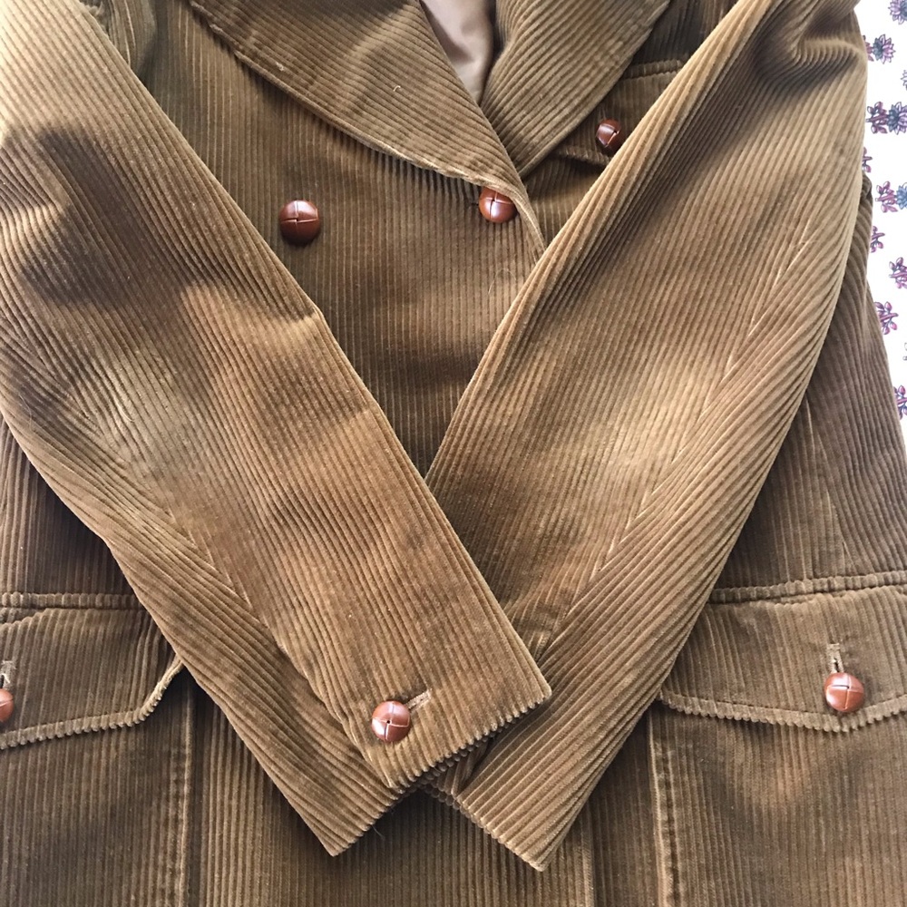 Laura Ashley Brown Corduroy Double-Breasted Women's Jacket - Picture 7 of 12